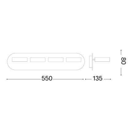 Ideal Lux - Aplique LED de pared orientable OBY 4xLED/6W/230V CRI 90 blanco