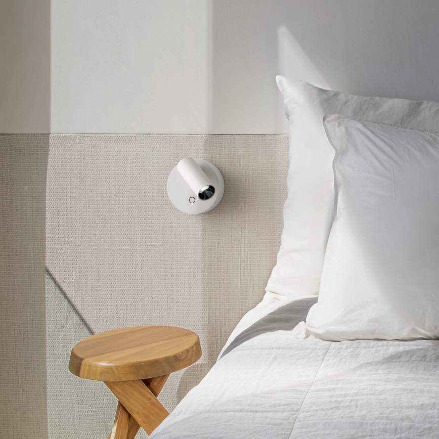 Ideal Lux - Aplique de pared LED regulable con control táctil ELF LED/3W/230V CRI 95 blanco