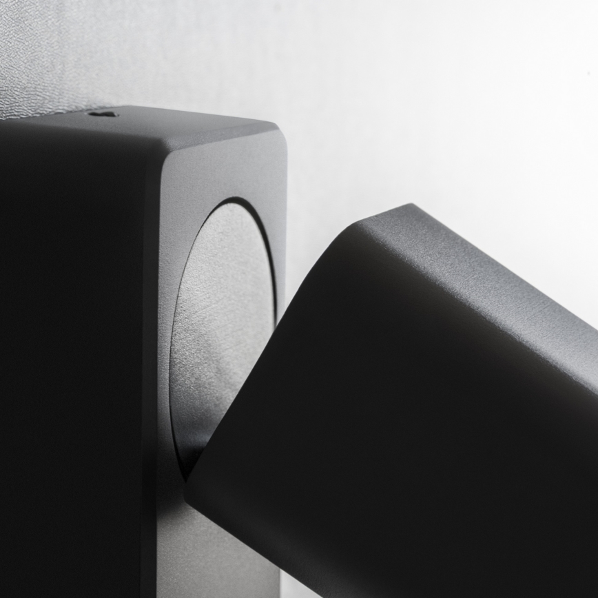 Ideal Lux - Aplique LED de pared tipo foco RUDY 1xGU10/7W/230V CRI 90 negro