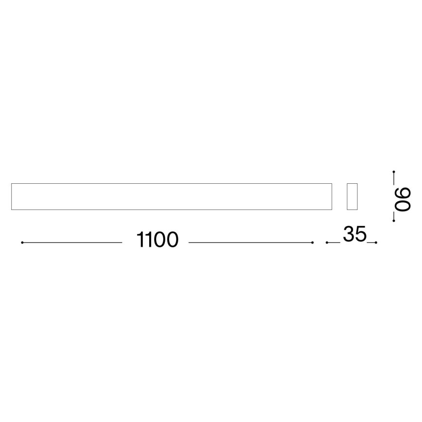 Ideal Lux - Aplique LED DELTA LED/37W/230V 4000K 110 cm CRI 90 negro