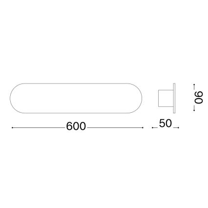 Ideal Lux - Aplique LED ECHO LED/30W/230V 60 cm CRI 90 negro