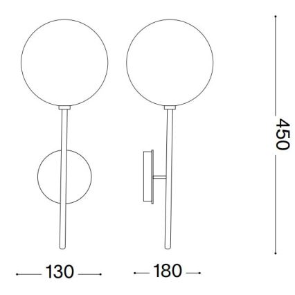 Ideal Lux - Aplique LED EQUINOXE 1xG4/2W/230V latón/ahumado