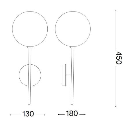 Ideal Lux - Aplique LED EQUINOXE 1xG4/2W/230V latón/transparente