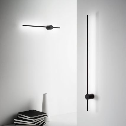 Ideal Lux - Aplique LED ESSENCE LED/12W/230V 2700K 70 cm CRI 90 negro