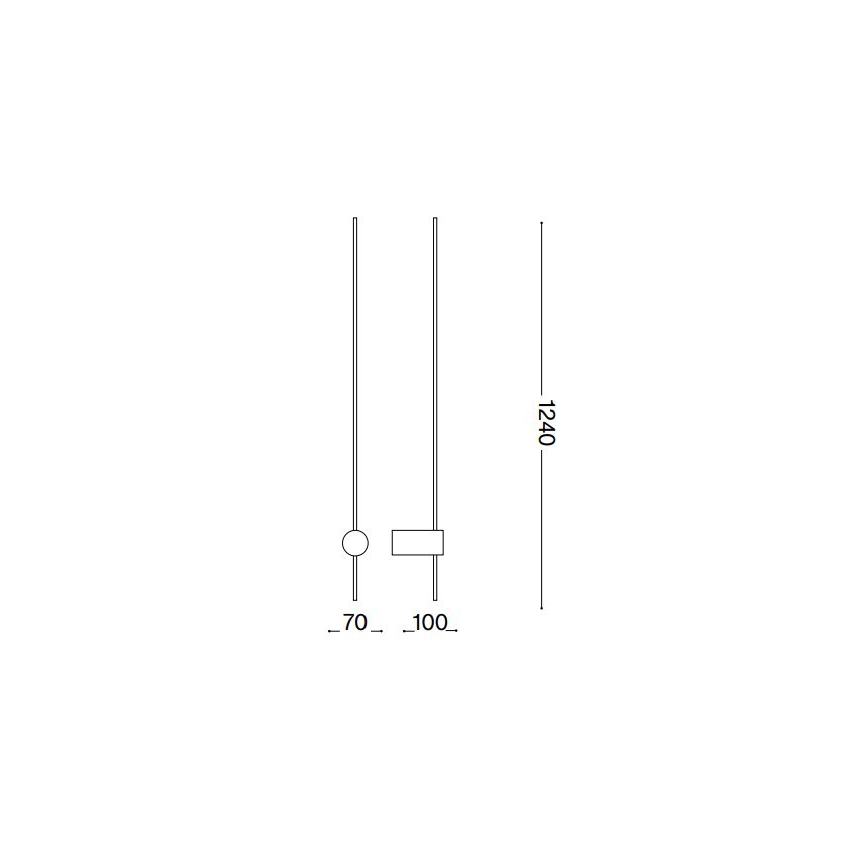 Ideal Lux - Aplique LED ESSENCE LED/19W/230V 3000K 124 cm CRI 90 blanco