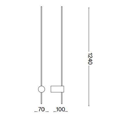 Ideal Lux - Aplique LED ESSENCE LED/19W/230V 3000K 124 cm CRI 90 negro