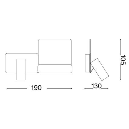 Ideal Lux - Aplique LED KOMODO LED/4,5W/230V USB CRI 90 negro