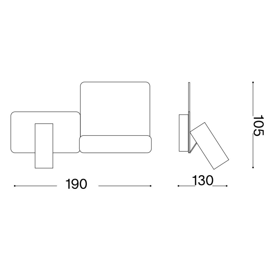Ideal Lux - Aplique LED KOMODO LED/4,5W/230V USB CRI 90 negro