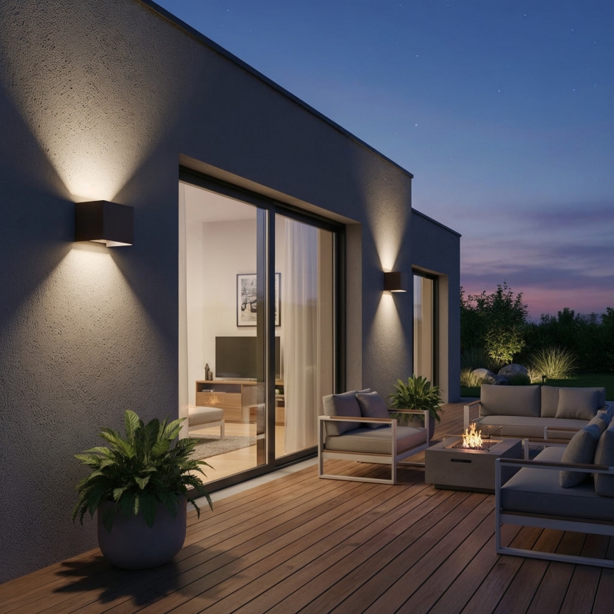 Ideal Lux - Aplique LED para exterior ATOM LED/12W/230V CRI 90 IP54 marrón