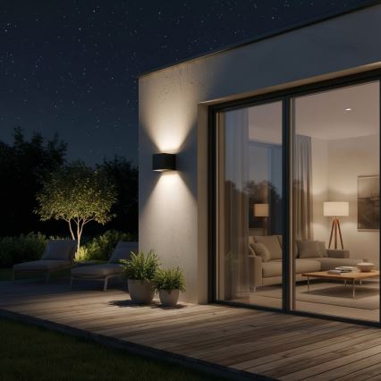 Ideal Lux - Aplique LED para exterior ATOM LED/12W/230V CRI 90 IP54 negro