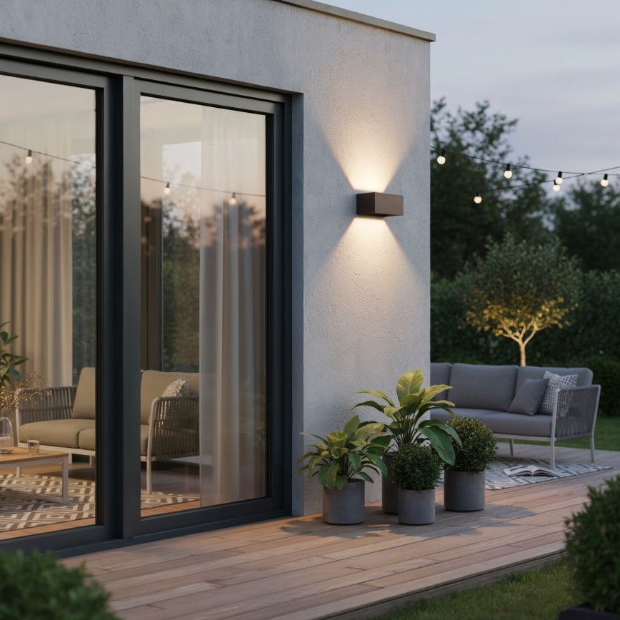 Ideal Lux - Aplique LED para exterior ATOM LED/25W/230V CRI 90 IP54 marrón