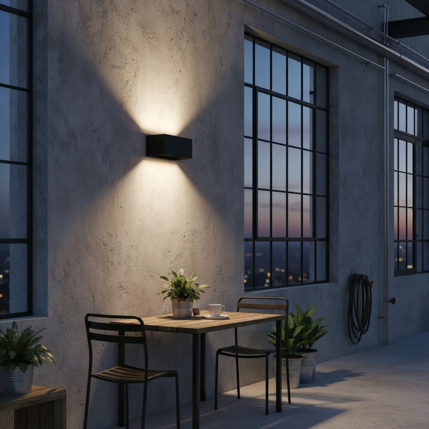 Ideal Lux - Aplique LED para exterior ATOM LED/25W/230V CRI 90 IP54 negro