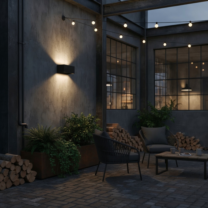 Ideal Lux - Aplique LED para exterior ATOM LED/25W/230V CRI 90 IP54 negro