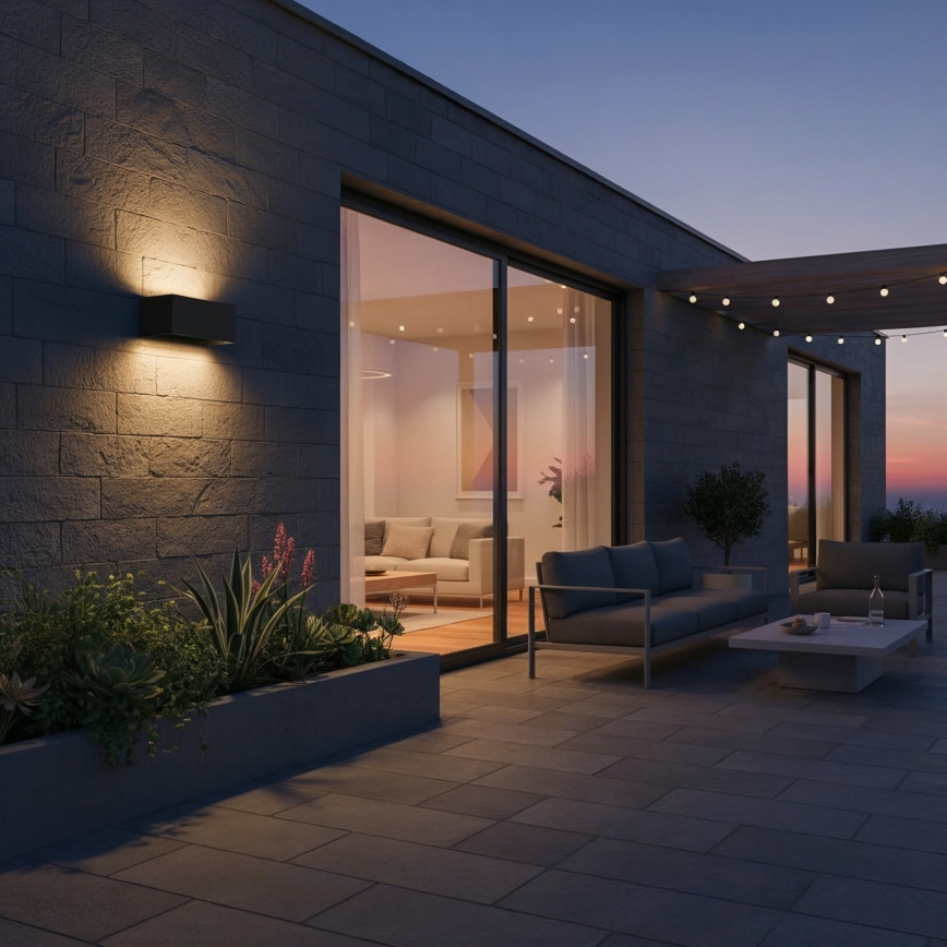 Ideal Lux - Aplique LED para exterior ATOM LED/25W/230V CRI 90 IP54 negro