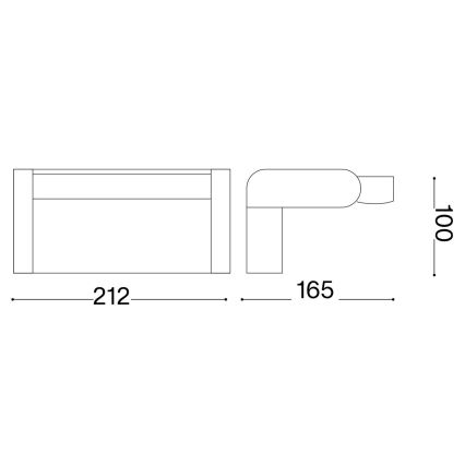 Ideal Lux - Aplique LED para exterior SWIPE LED/21W/230V CRI 90 IP54 negro