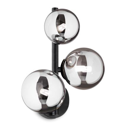 Ideal Lux - Aplique LED PERLAGE 3xG9/3W/230V negro/ahumado