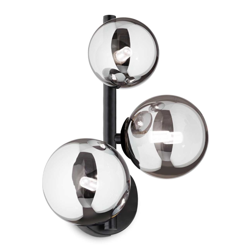 Ideal Lux - Aplique LED PERLAGE 3xG9/3W/230V negro/ahumado