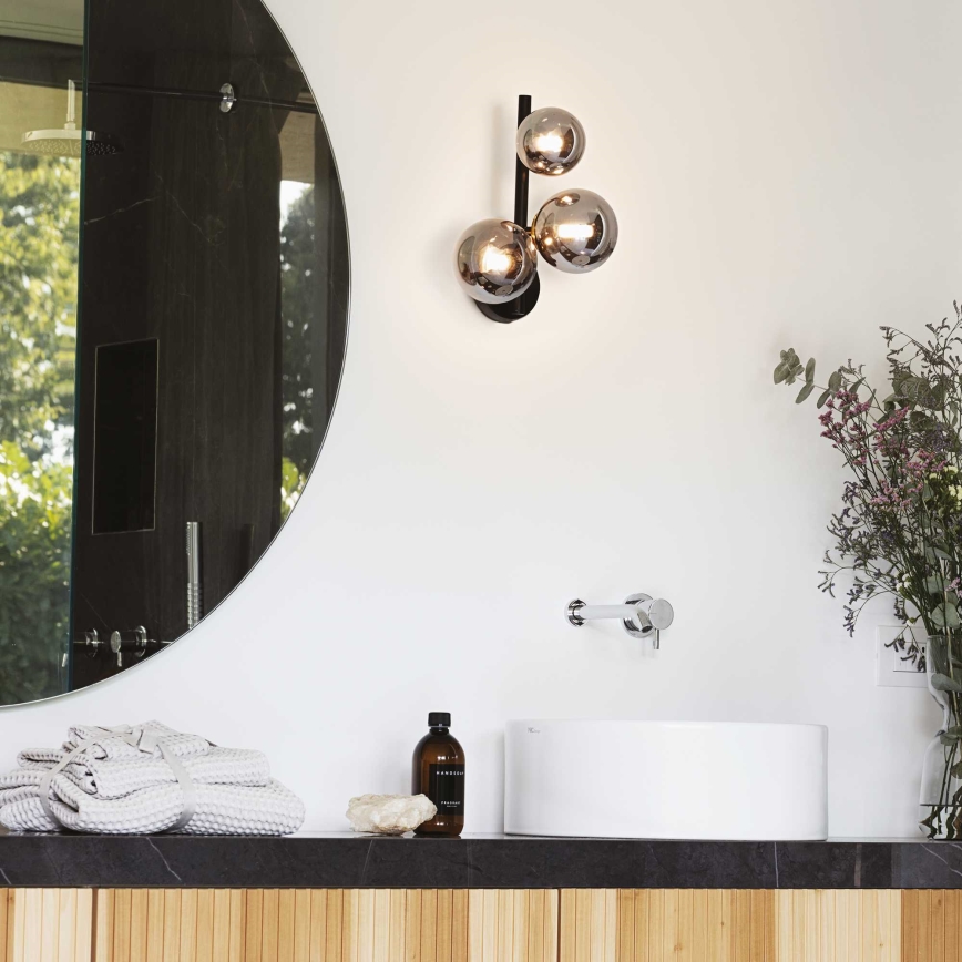 Ideal Lux - Aplique LED PERLAGE 3xG9/3W/230V negro/ahumado