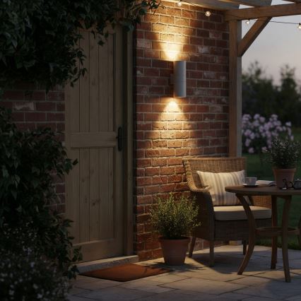 Ideal Lux - Aplique mural exterior GUN 1xE27/60W/230V 31 cm IP54 gris