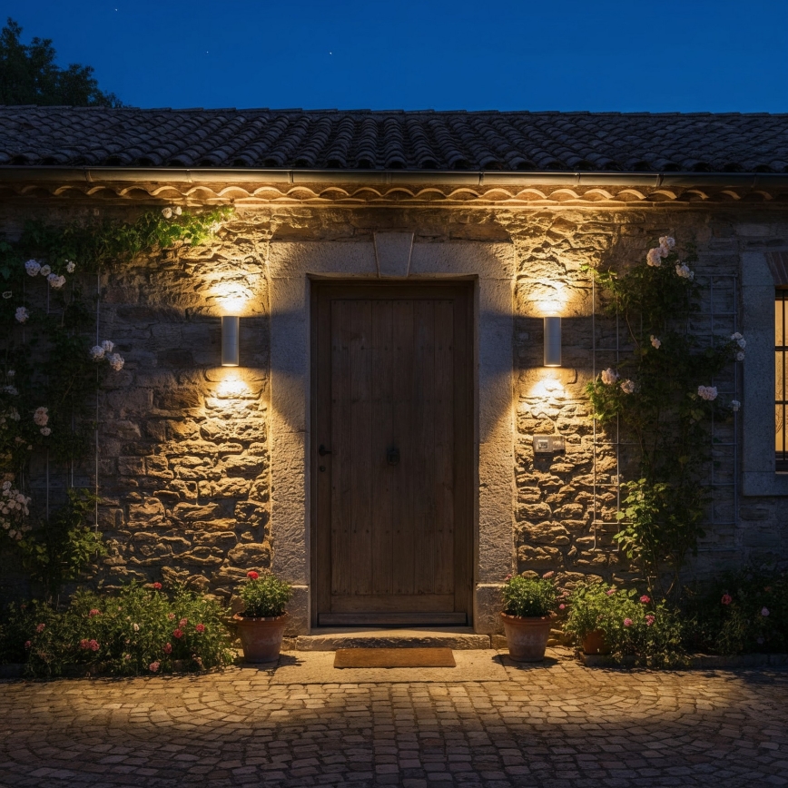 Ideal Lux - Aplique mural exterior GUN 1xE27/60W/230V 31 cm IP54 gris