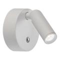 Ideal Lux - Aplique mural LED táctil recargable y regulable BEAN LED/3W/5V CRI 95 blanco