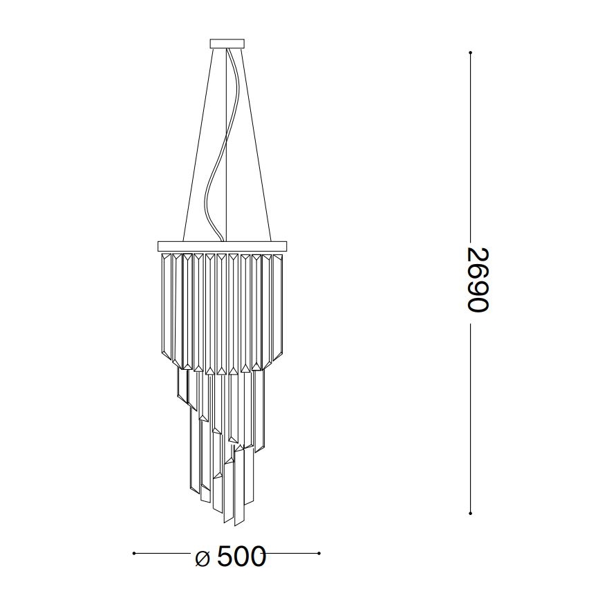 Ideal Lux - Araña de cristal CARLTON 12xE14/40W/230V diá. 50 cm dorado