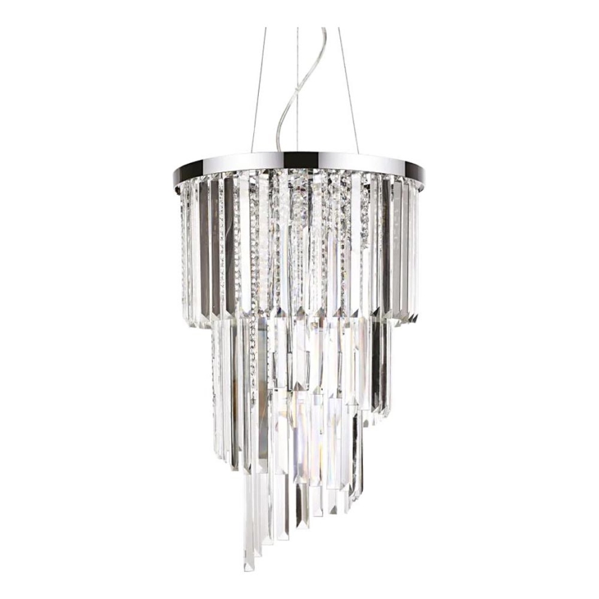 Ideal Lux - Araña de cristal CARLTON 8xE14/40W/230V diá. 40 cm cromo brillante