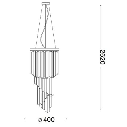 Ideal Lux - Araña de cristal CARLTON 8xE14/40W/230V diá. 40 cm cromo brillante