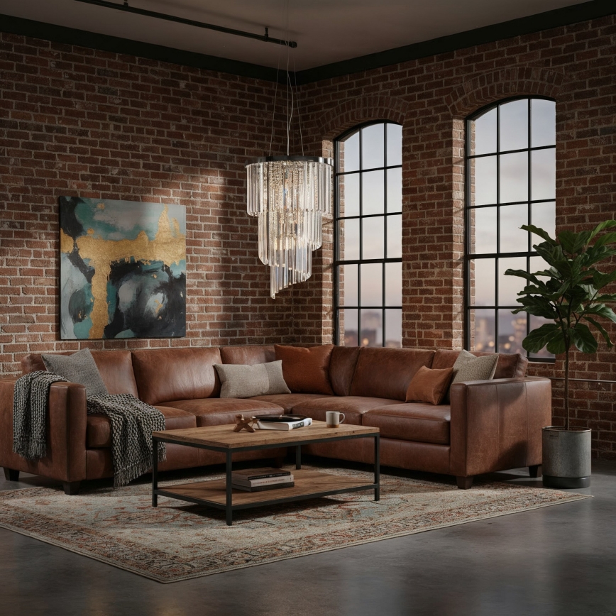 Ideal Lux - Araña de cristal CARLTON 8xE14/40W/230V diá. 40 cm cromo brillante