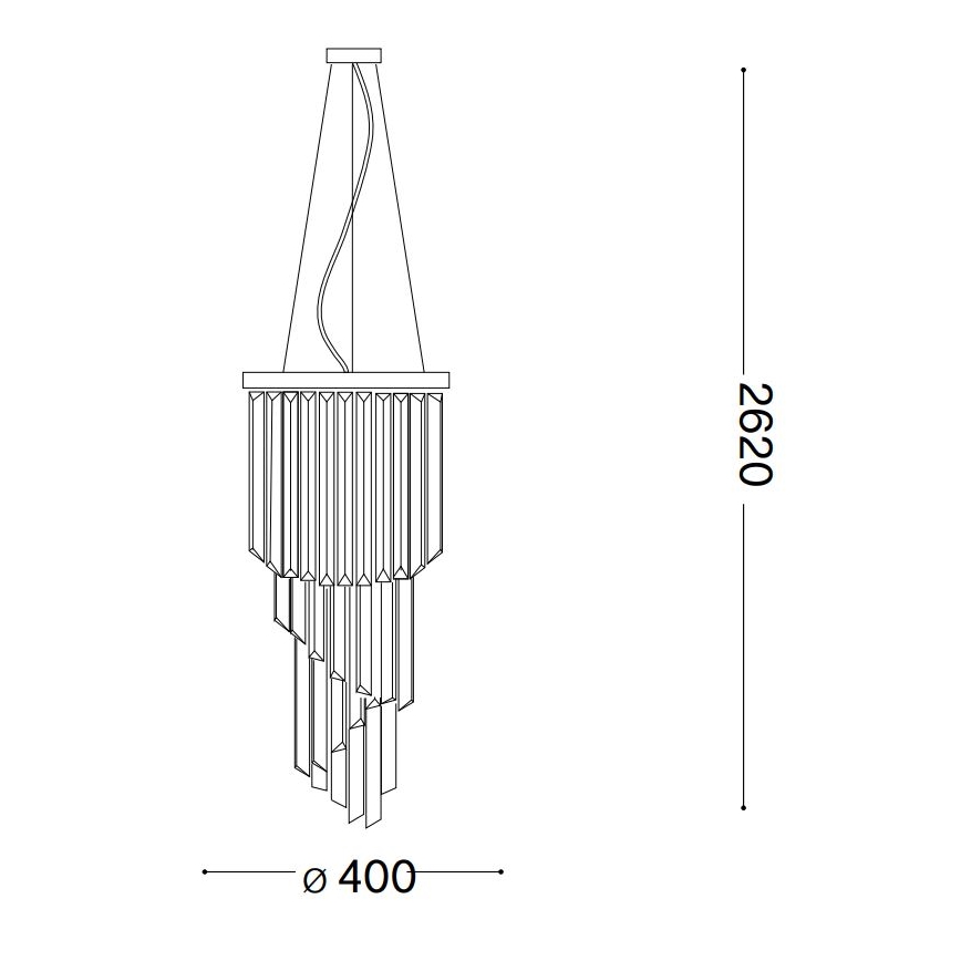 Ideal Lux - Araña de cristal CARLTON 8xE14/40W/230V diá. 40 cm cromo brillante