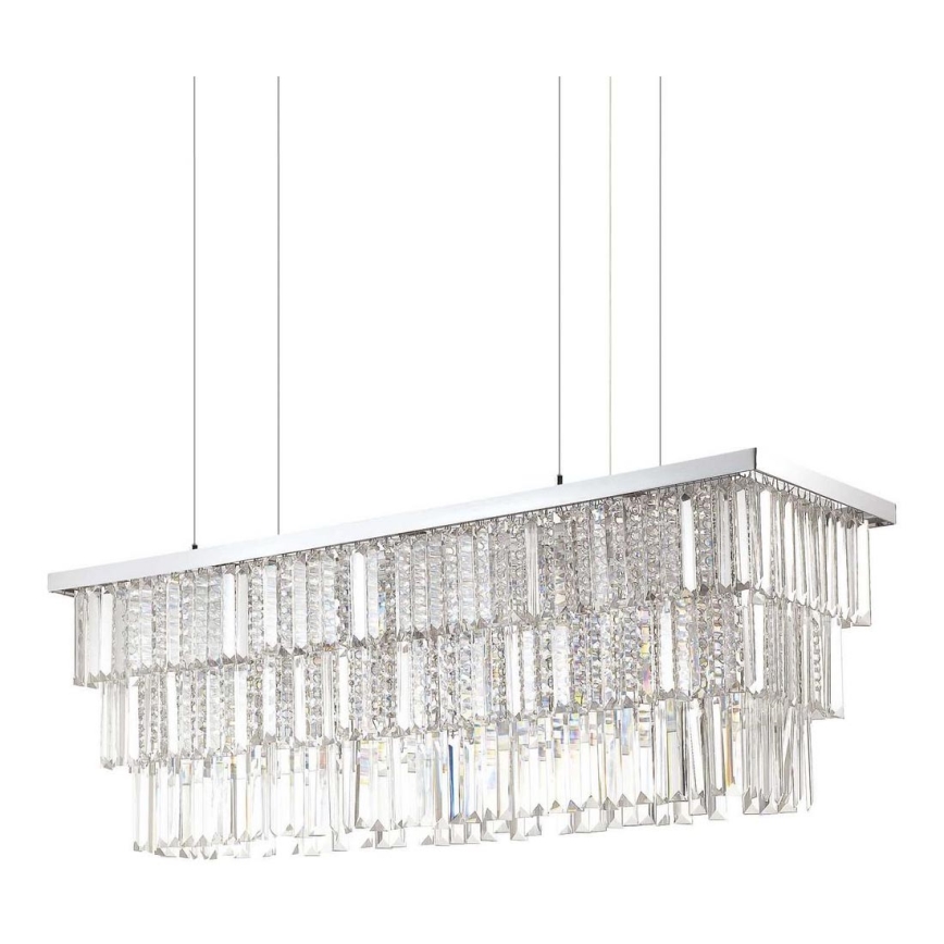 Ideal Lux - Araña de cristal MARTINEZ 8xE14/40W/230V cromo brillante