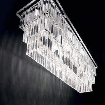 Ideal Lux - Araña de cristal MARTINEZ 8xE14/40W/230V cromo brillante