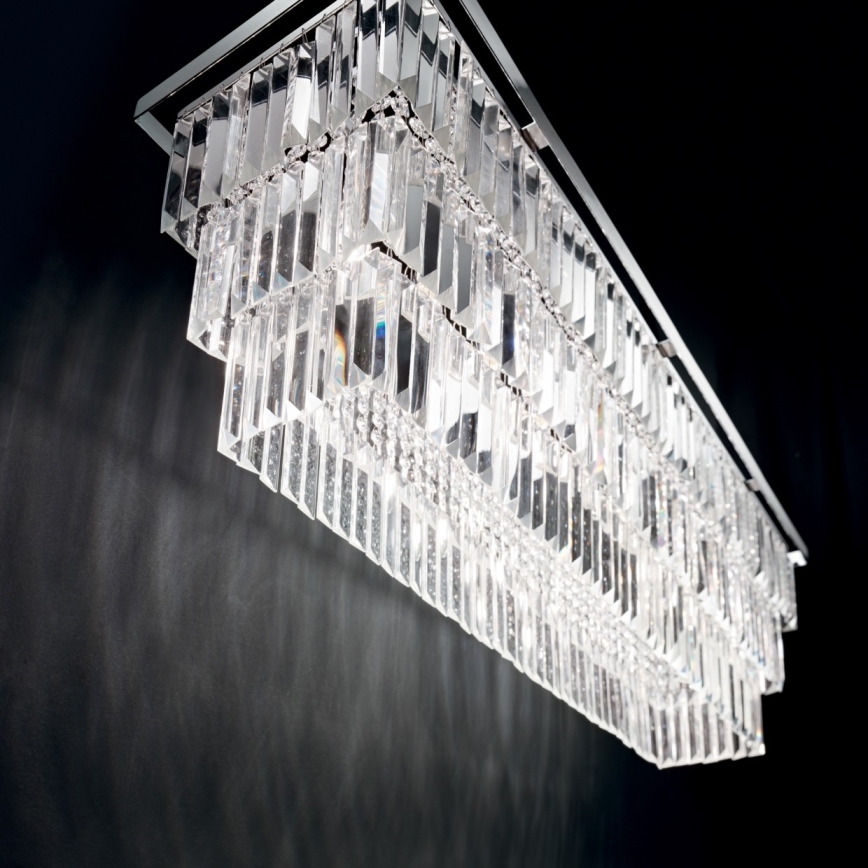 Ideal Lux - Araña de cristal MARTINEZ 8xE14/40W/230V cromo brillante