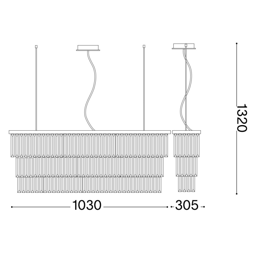 Ideal Lux - Araña de cristal MARTINEZ 8xE14/40W/230V