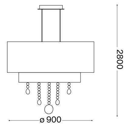 Ideal Lux - Araña de cristal OPERA 10xE27/60W/230V diá. 90 cm blanco