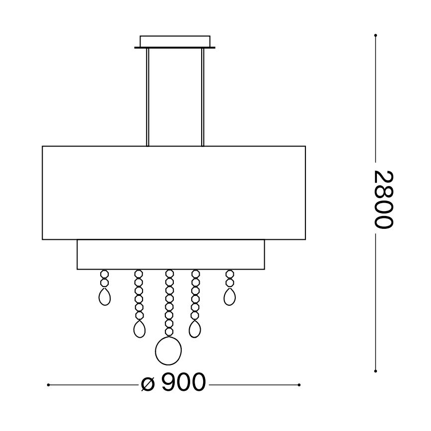 Ideal Lux - Araña de cristal OPERA 10xE27/60W/230V diá. 90 cm blanco