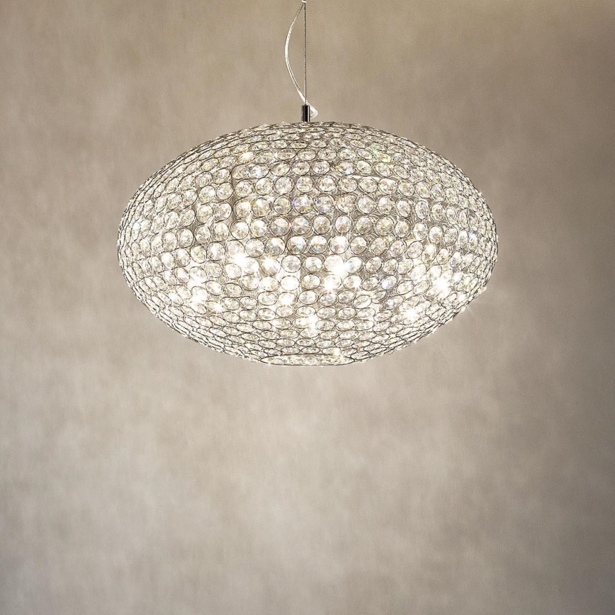 Ideal Lux - Araña de cristal ORION 12xE14/40W/230V diá. 60 cm plata