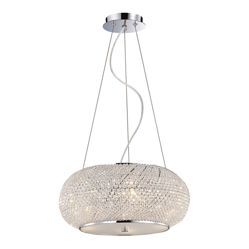 Ideal Lux - Araña de cristal PASHA 10xE14/40W/230V diá. 55 cm cromo brillante