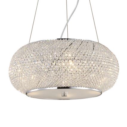 Ideal Lux - Araña de cristal PASHA 10xE14/40W/230V diá. 55 cm cromo brillante