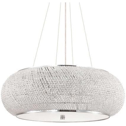 Ideal Lux - Araña de cristal PASHA 14xE14/40W/230V diá. 65 cm cromo brillante