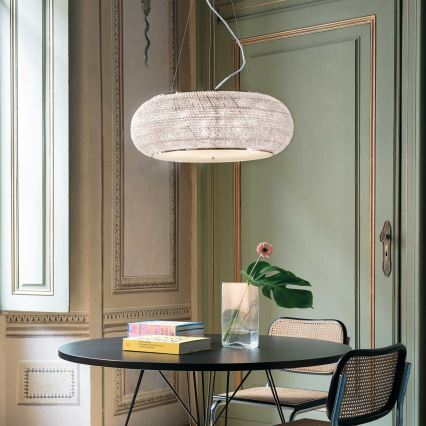 Ideal Lux - Araña de cristal PASHA 14xE14/40W/230V diá. 65 cm cromo brillante