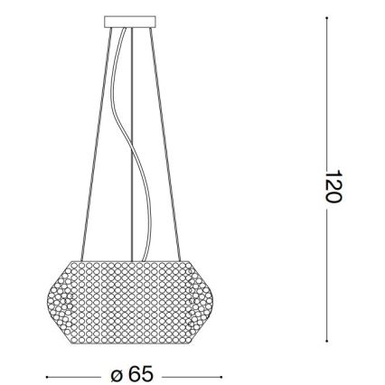 Ideal Lux - Araña de cristal PASHA 14xE14/40W/230V diá. 65 cm cromo brillante