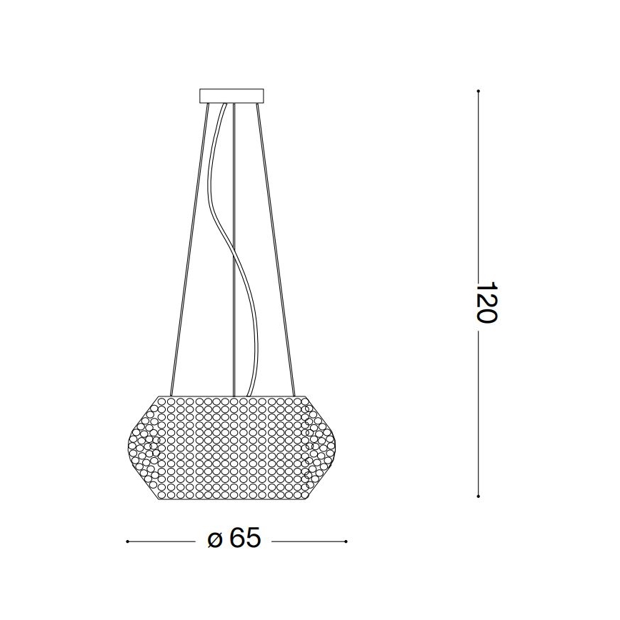 Ideal Lux - Araña de cristal PASHA 14xE14/40W/230V diá. 65 cm cromo brillante
