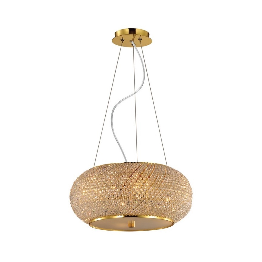 Ideal Lux - Araña de cristal PASHA 14xE14/40W/230V diá. 65 cm dorado