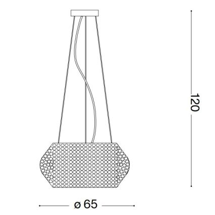 Ideal Lux - Araña de cristal PASHA 14xE14/40W/230V diá. 65 cm dorado