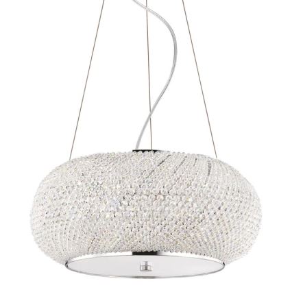 Ideal Lux - Araña de cristal PASHA 6xE14/40W/230V diá. 40 cm cromo brillante