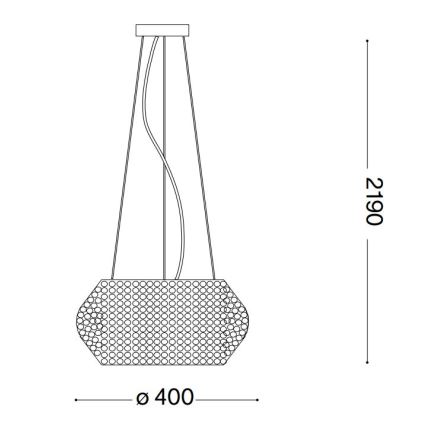 Ideal Lux - Araña de cristal PASHA 6xE14/40W/230V diá. 40 cm cromo brillante