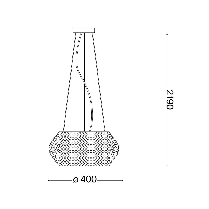 Ideal Lux - Araña de cristal PASHA 6xE14/40W/230V diá. 40 cm dorado