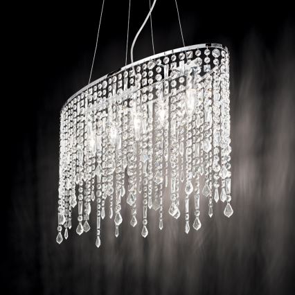 Ideal Lux - Araña de cristal RAIN 5xE14/40W/230V transparente