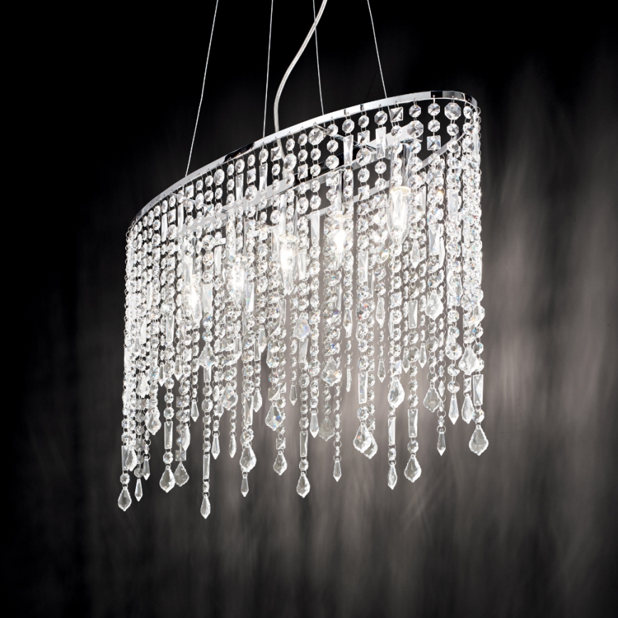 Ideal Lux - Araña de cristal RAIN 5xE14/40W/230V transparente